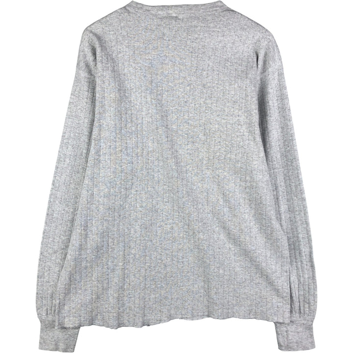 USA Thermal Long T-Shirt, Made in USA, Men's Size L cotton gray type Vintage Second Hand