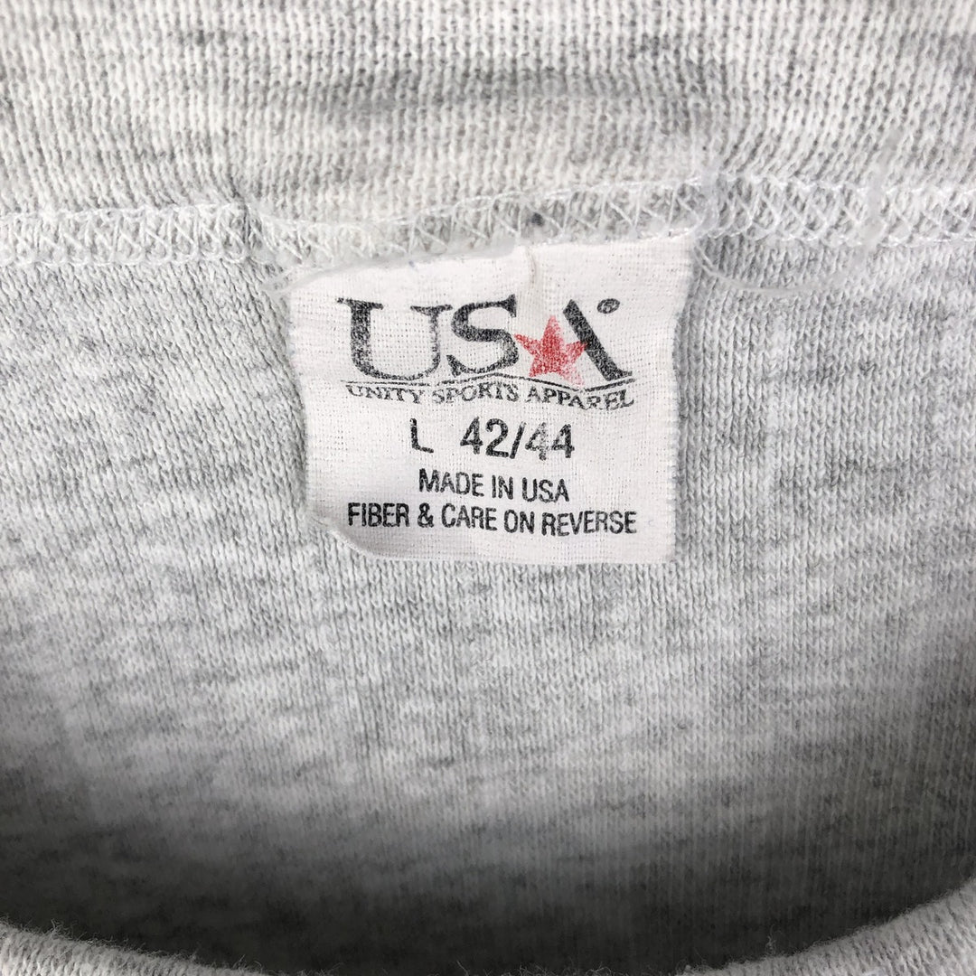 USA Thermal Long T-Shirt, Made in USA, Men's Size L cotton gray type Vintage Second Hand