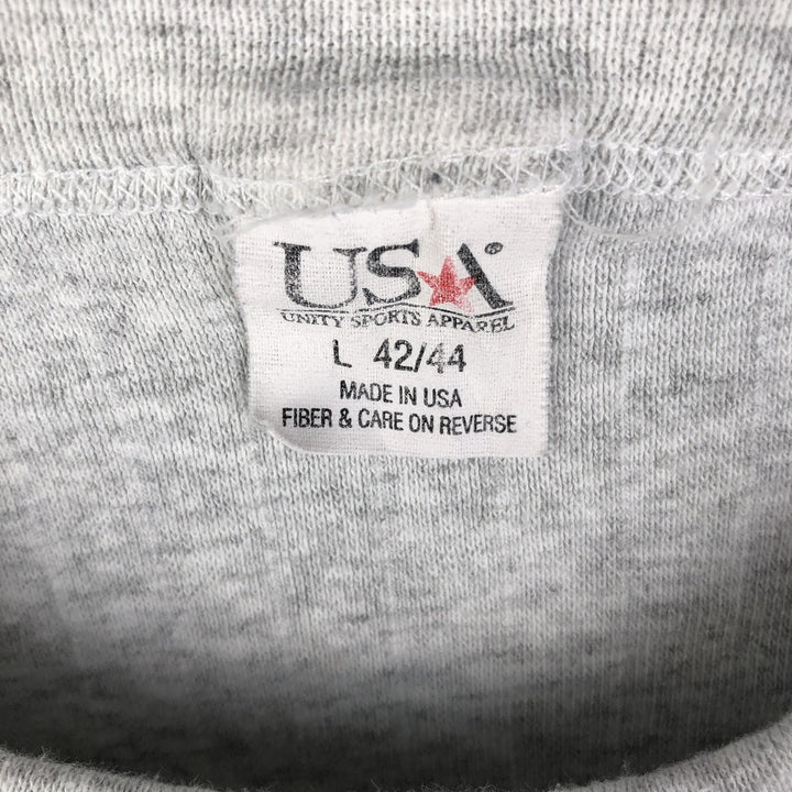 USA Thermal Long T-Shirt, Made in USA, Men's Size L cotton gray type Vintage Second Hand