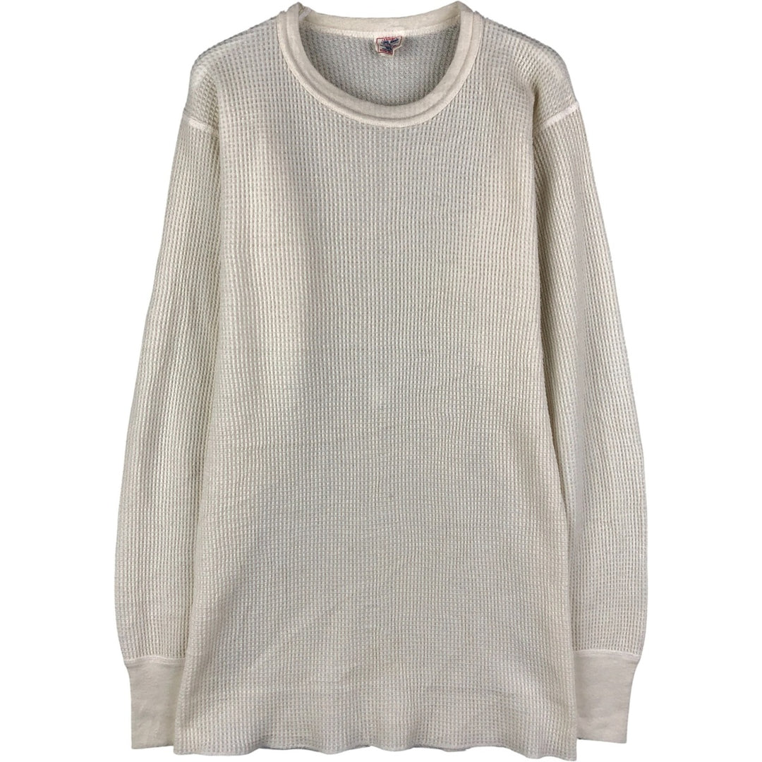 Vintage 90'S JEMORGAN LONG JOHNS Thermal Long T-Shirt, Waffle, Made in USA, Men's Size L cotton unbleached Vintage Second Hand