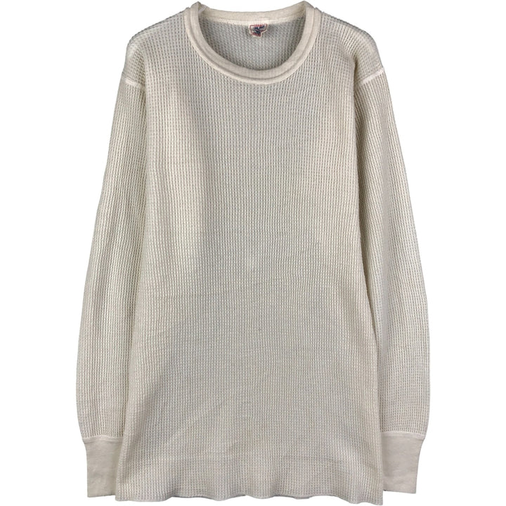 Vintage 90'S JEMORGAN LONG JOHNS Thermal Long T-Shirt, Waffle, Made in USA, Men's Size L cotton unbleached Vintage Second Hand