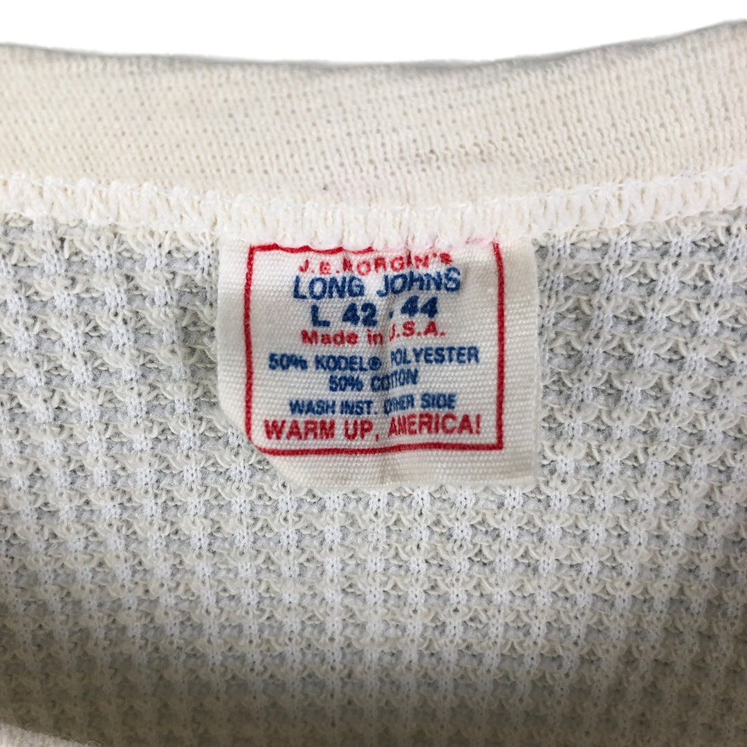 Vintage 90'S JEMORGAN LONG JOHNS Thermal Long T-Shirt, Waffle, Made in USA, Men's Size L cotton unbleached Vintage Second Hand