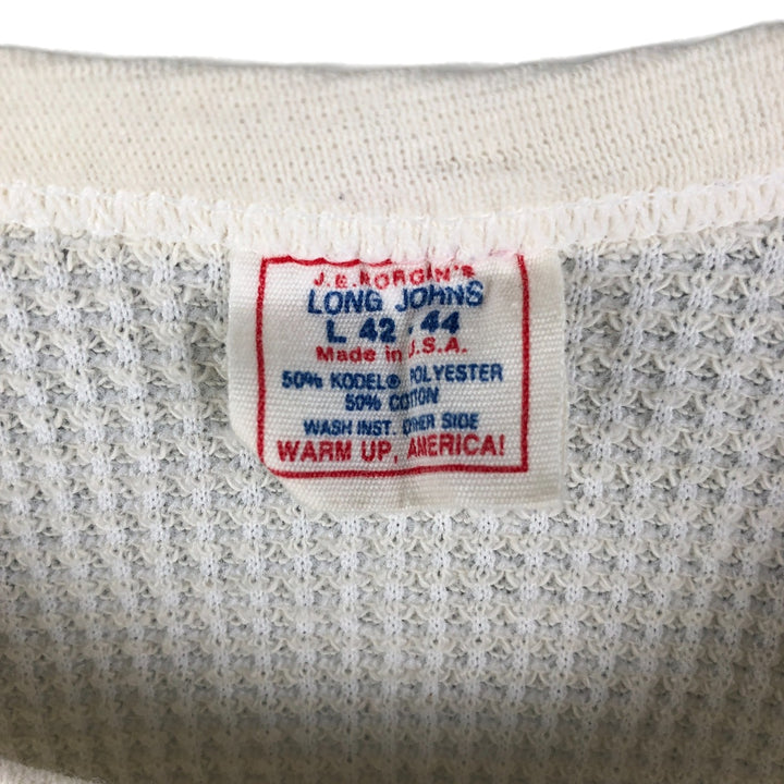 Vintage 90'S JEMORGAN LONG JOHNS Thermal Long T-Shirt, Waffle, Made in USA, Men's Size L cotton unbleached Vintage Second Hand