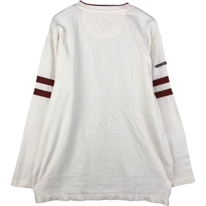 Vintage Ralph Lauren Chaps, V-neck, thermal long-sleeved T-shirt, waffle, men's size L. cotton pale white type Vintage Second Hand