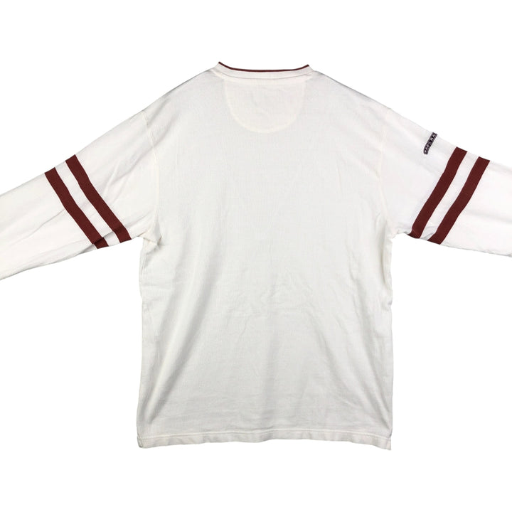 Vintage Ralph Lauren Chaps, V-neck, thermal long-sleeved T-shirt, waffle, men's size L. cotton pale white type Vintage Second Hand