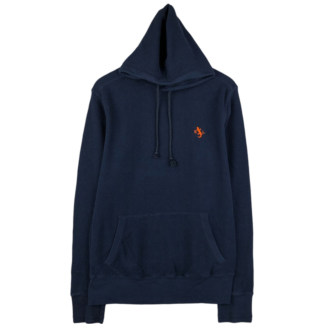 Ralph Lauren POLO by Ralph Lauren hooded thermal long T-shirt, men's size L unclear navy blue type Vintage Second Hand