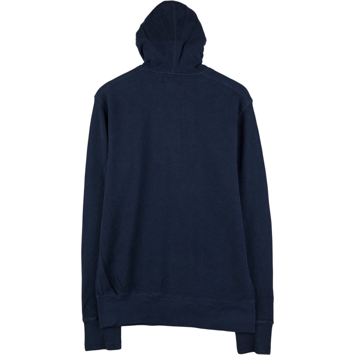 Ralph Lauren POLO by Ralph Lauren hooded thermal long T-shirt, men's size L unclear navy blue type Vintage Second Hand