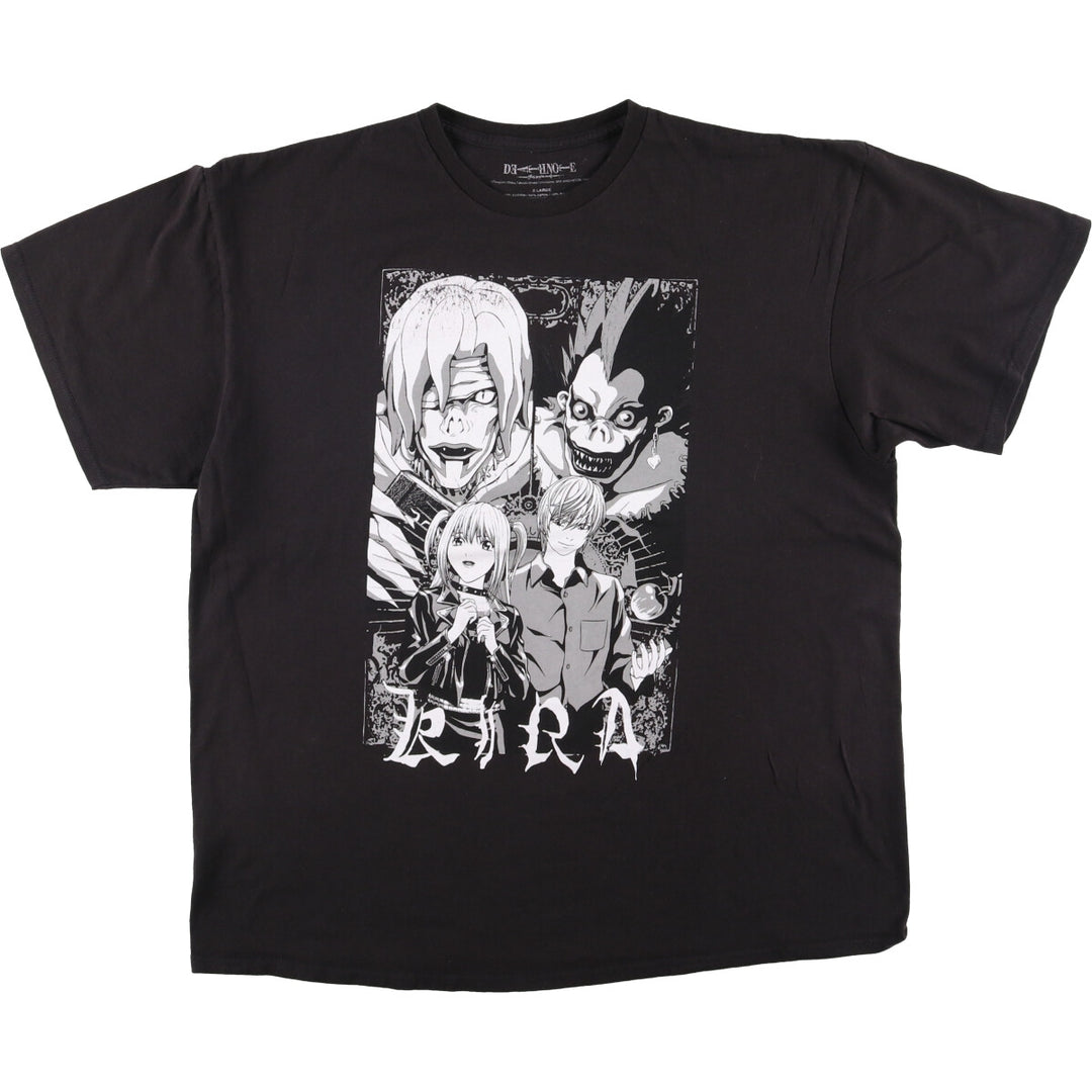 DEATH NOTE Anime Character Print T-Shirt Men's XL cotton black type Vintage Second Hand