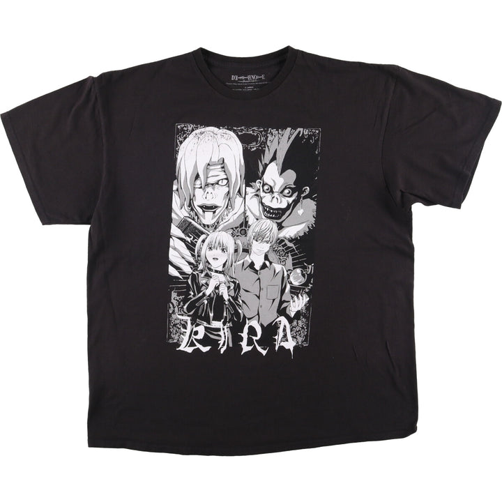 DEATH NOTE Anime Character Print T-Shirt Men's XL cotton black type Vintage Second Hand