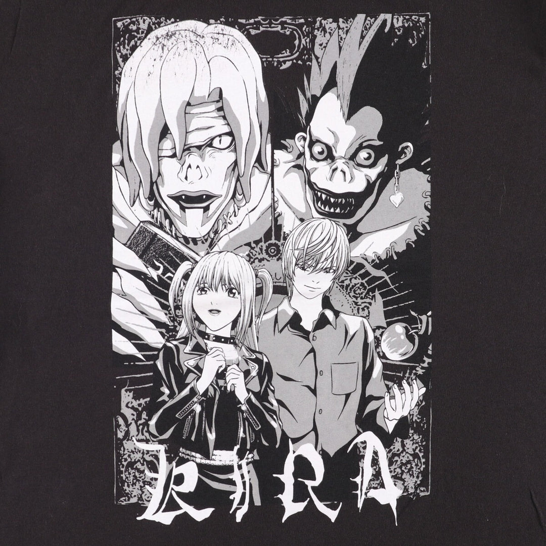 DEATH NOTE Anime Character Print T-Shirt Men's XL cotton black type Vintage Second Hand