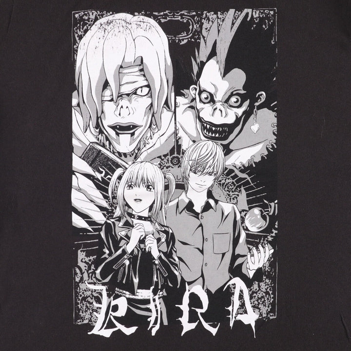 DEATH NOTE Anime Character Print T-Shirt Men's XL cotton black type Vintage Second Hand