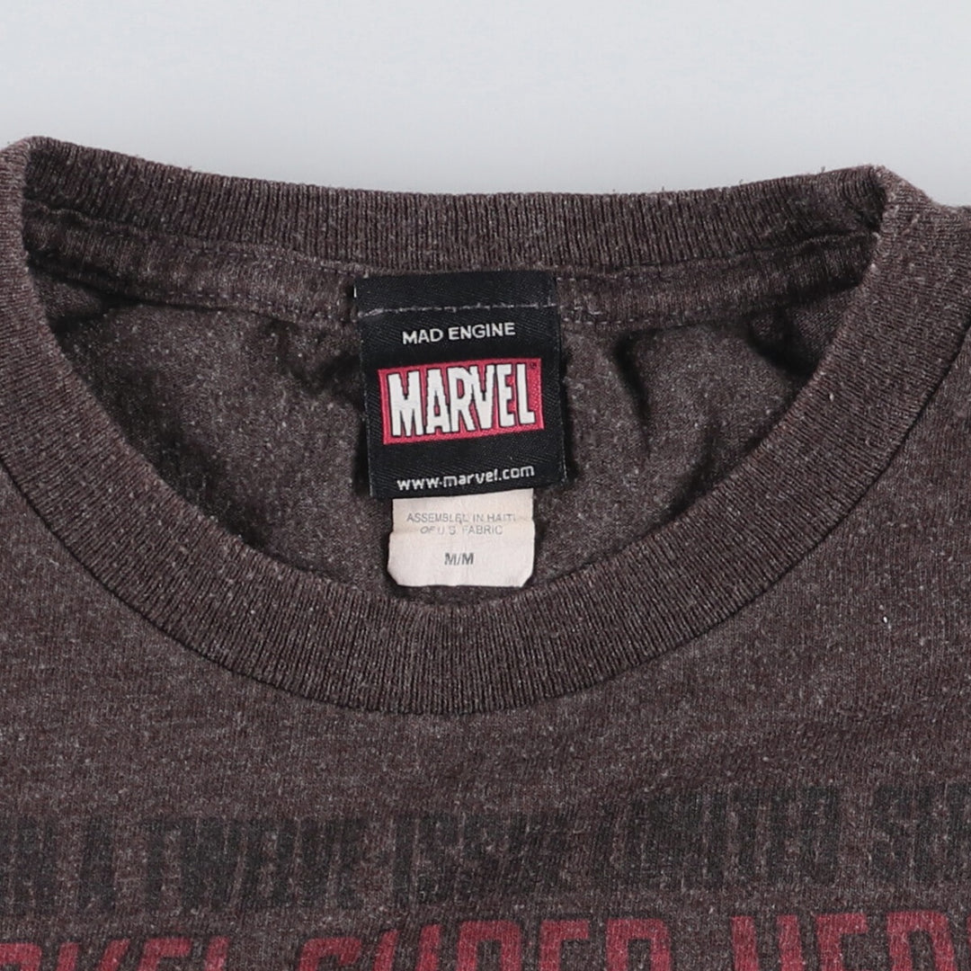 MARVEL Anime Character Print T-Shirt, Men's Size Medium cotton Charcoal Vintage Second Hand