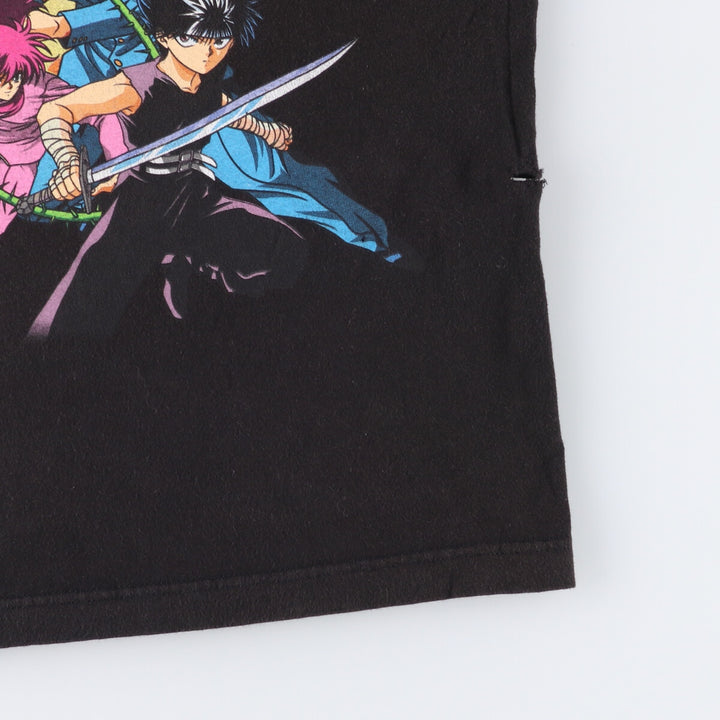YUYUHAKUSYO Yu Yu Hakusho Anime Character Print T-Shirt Men's L size cotton black type Vintage Second Hand