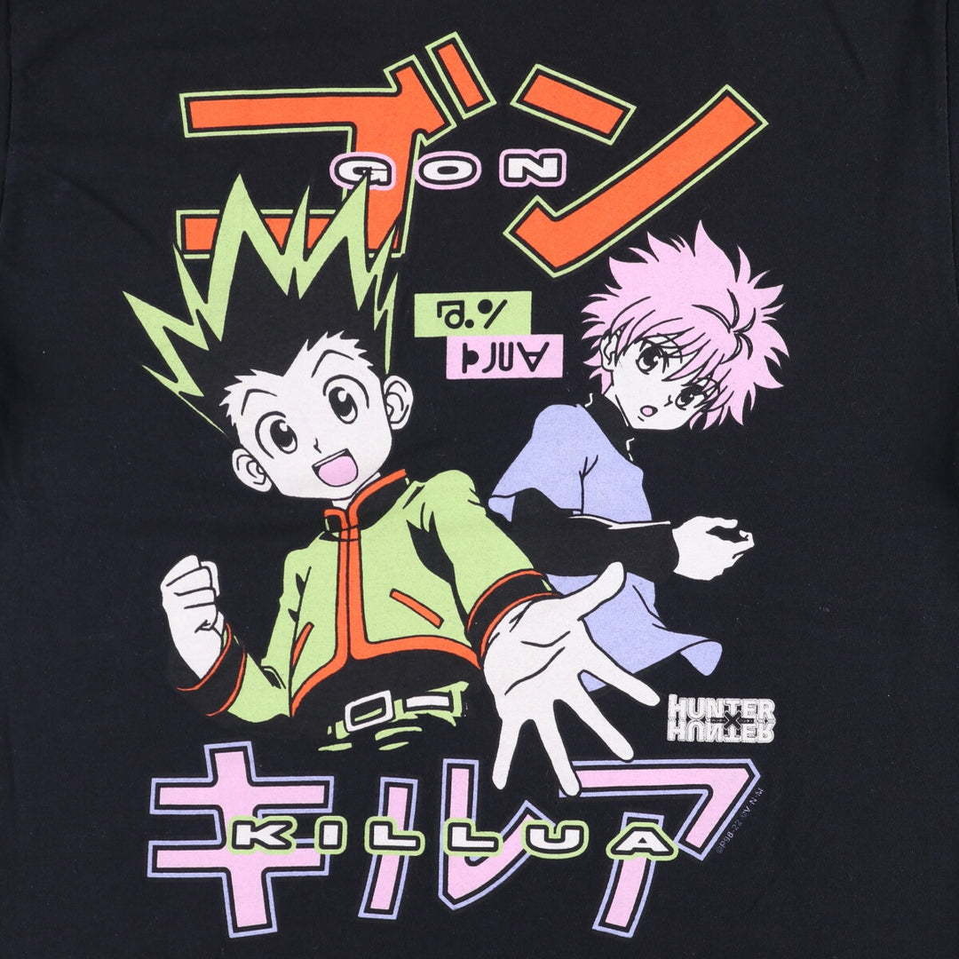 FRUIT OF THE LOOM HUNTERxHUNTER Anime Character Print T-Shirt, Men's Size M cotton black type Vintage Second Hand