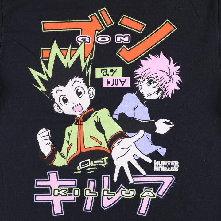 FRUIT OF THE LOOM HUNTERxHUNTER Anime Character Print T-Shirt, Men's Size M cotton black type Vintage Second Hand