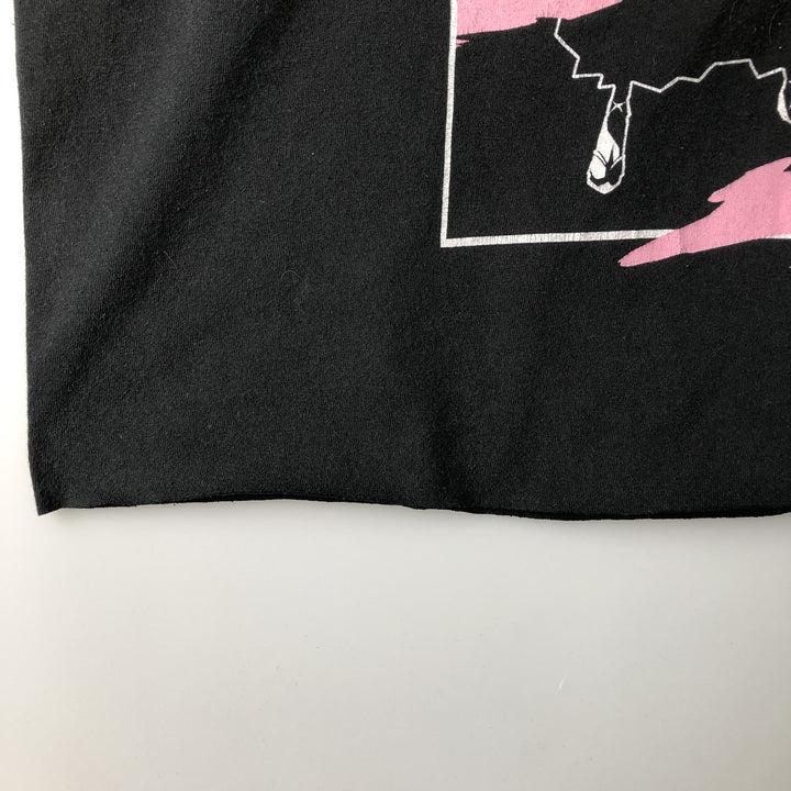BLEACH Anime Character Print T-Shirt, Men's M Size cotton black type Vintage Second Hand