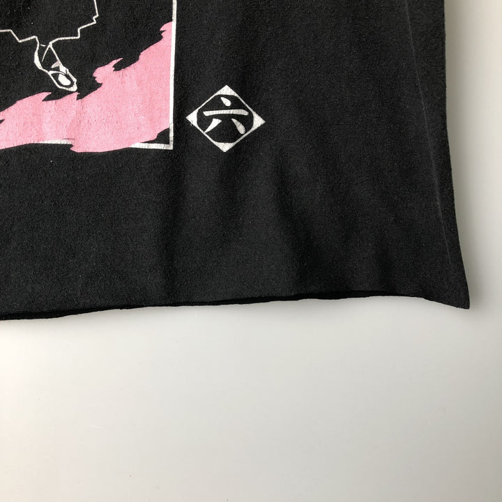 BLEACH Anime Character Print T-Shirt, Men's M Size cotton black type Vintage Second Hand