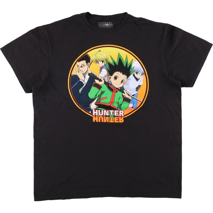 HUNTERxHUNTER Anime Character Print T-Shirt, Men's Size L cotton black type Vintage Second Hand