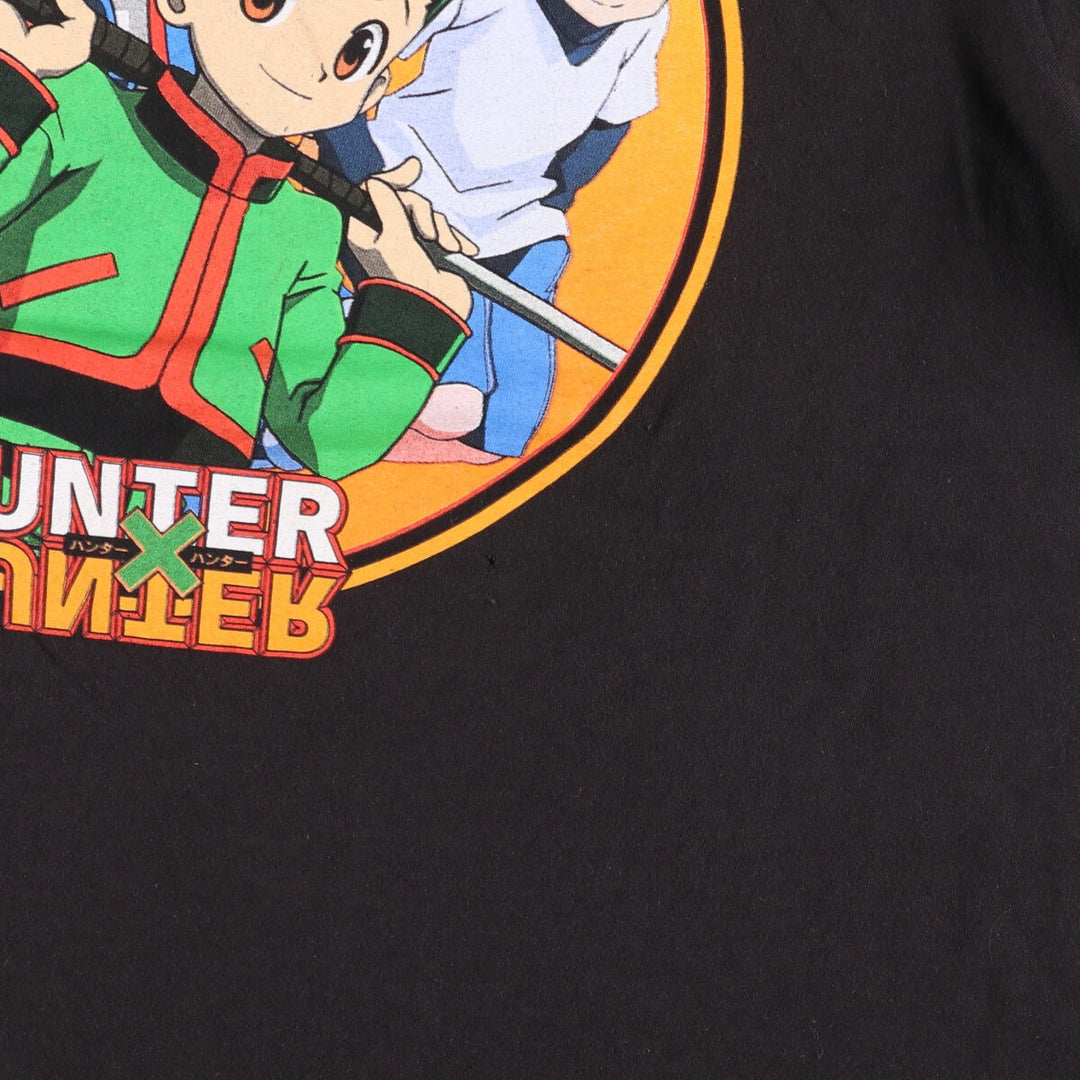 HUNTERxHUNTER Anime Character Print T-Shirt, Men's Size L cotton black type Vintage Second Hand