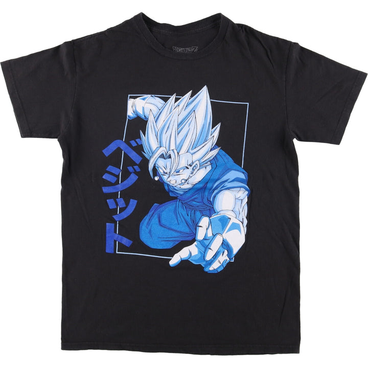 Dragon Ball Z Vegito Anime Character Print T-Shirt, Men's Size Medium cotton black type Vintage Second Hand