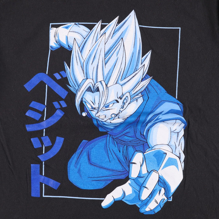 Dragon Ball Z Vegito Anime Character Print T-Shirt, Men's Size Medium cotton black type Vintage Second Hand