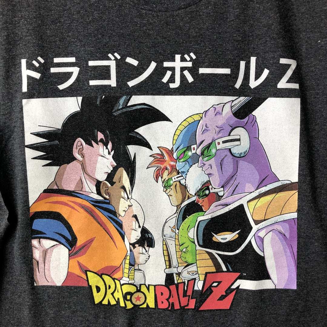 DRAGONBALL Z Dragon Ball Z Cut-Off Anime Character Print T-Shirt, Men's Size L cotton Charcoal Vintage Second Hand