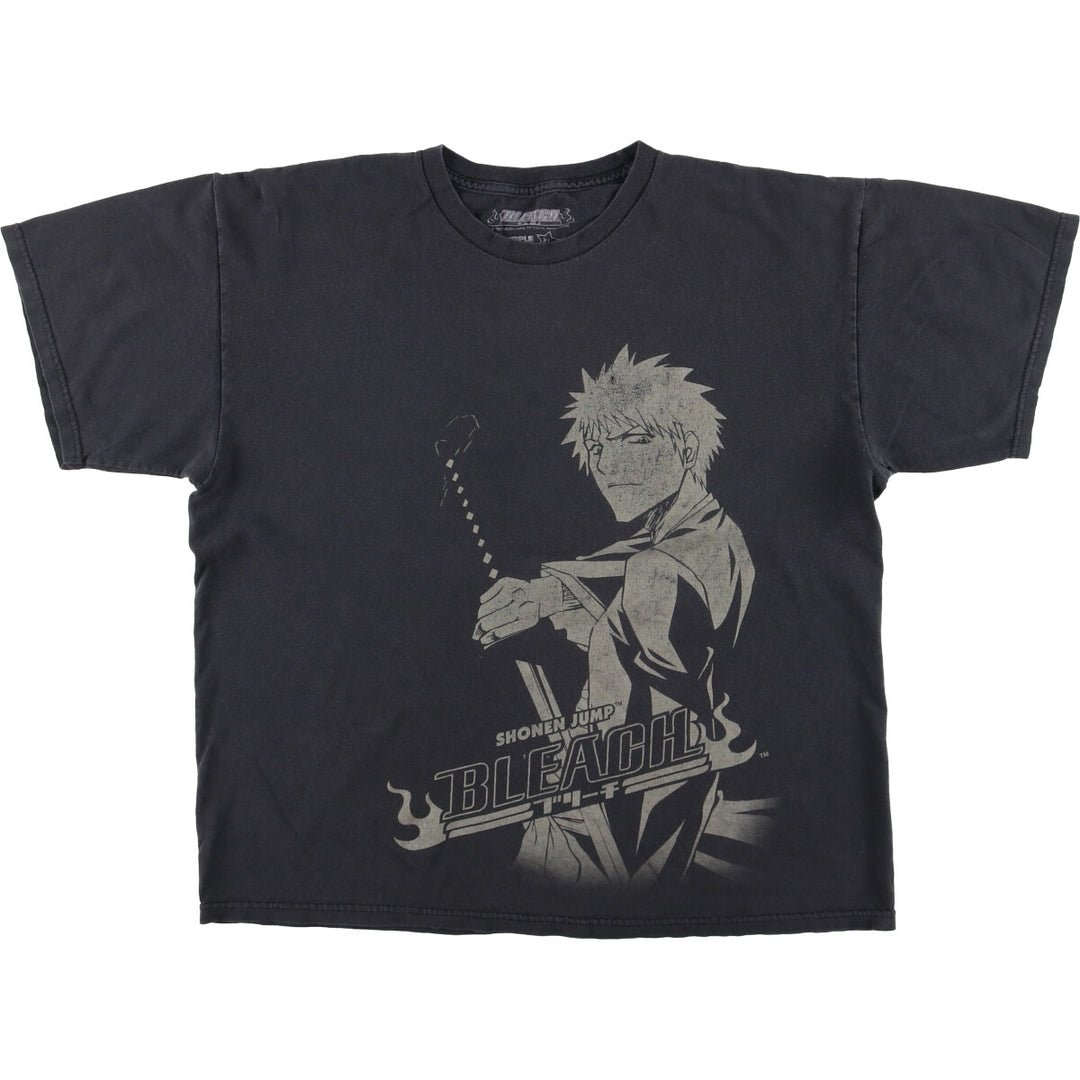 Ripple Junction BLEACH Anime Character Print T-Shirt, Men's Size XL cotton Charcoal Vintage Second Hand