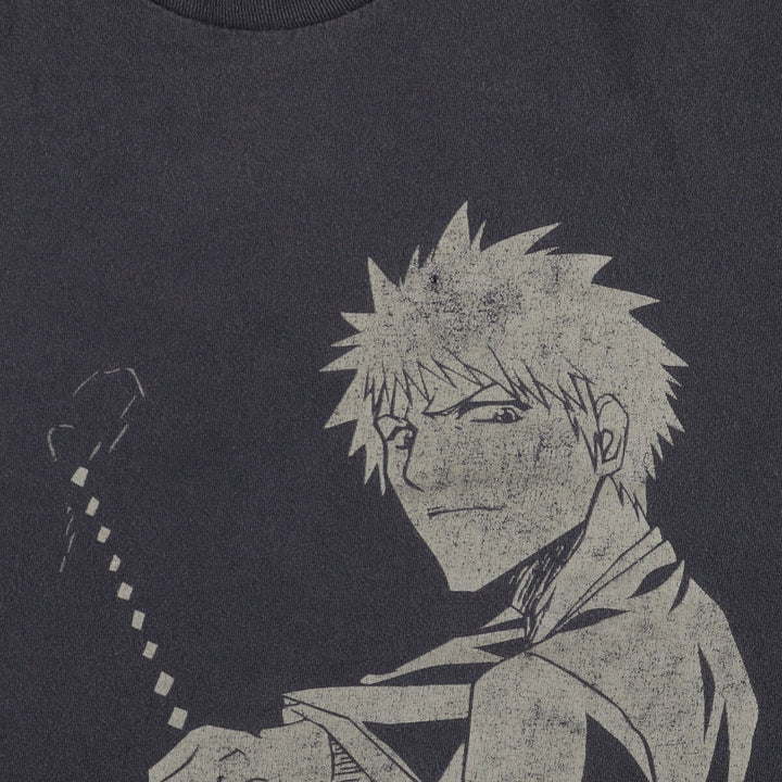 Ripple Junction BLEACH Anime Character Print T-Shirt, Men's Size XL cotton Charcoal Vintage Second Hand