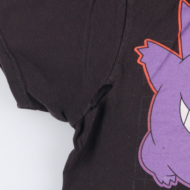 POKEMON Gengar character print T-shirt, men's size M cotton black type Vintage Second Hand