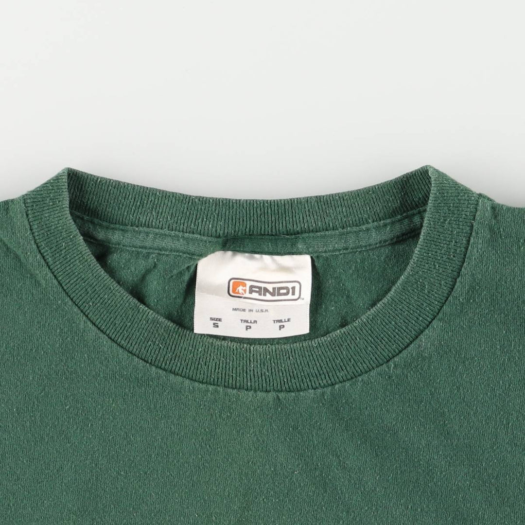 AND 1 Logo Print T-Shirt, Made in USA, Men's Size Small cotton green type Vintage Second Hand