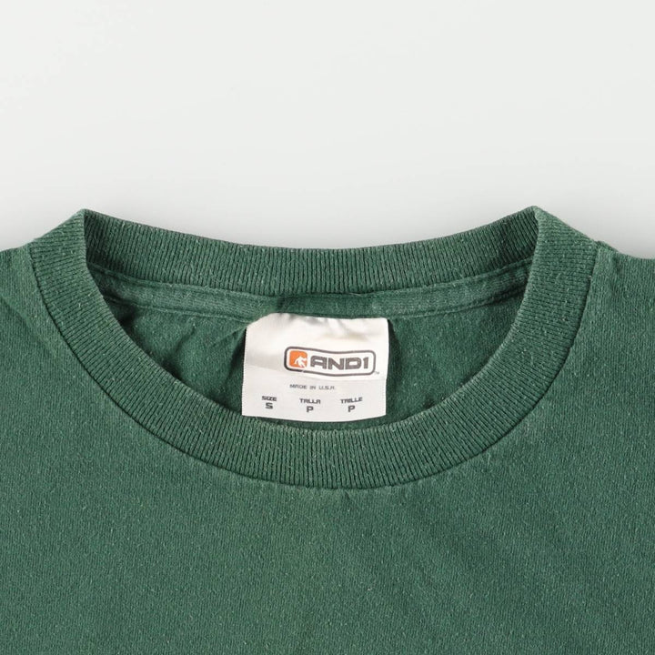 AND 1 Logo Print T-Shirt, Made in USA, Men's Size Small cotton green type Vintage Second Hand