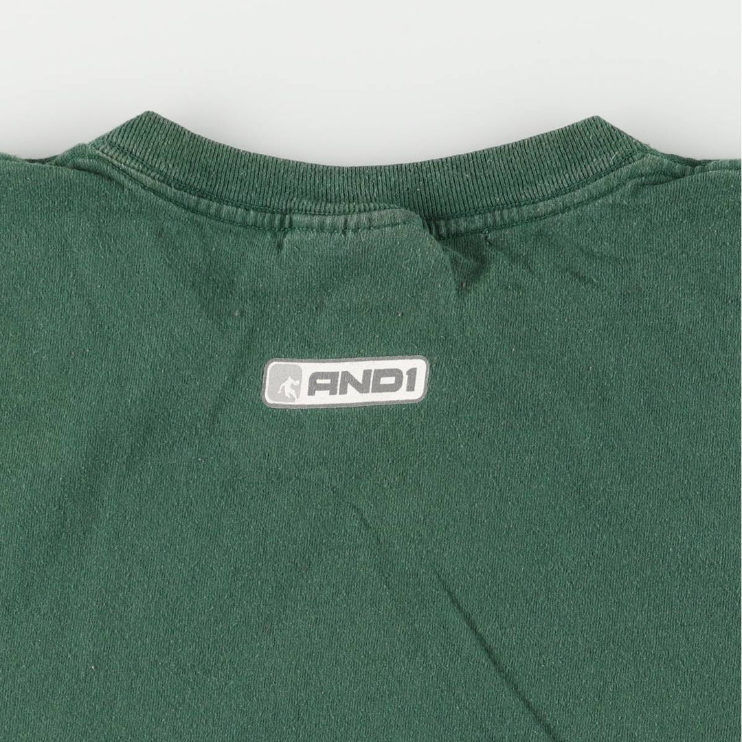 AND 1 Logo Print T-Shirt, Made in USA, Men's Size Small cotton green type Vintage Second Hand