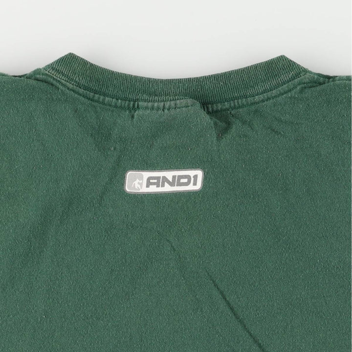 AND 1 Logo Print T-Shirt, Made in USA, Men's Size Small cotton green type Vintage Second Hand