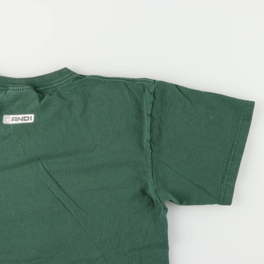 AND 1 Logo Print T-Shirt, Made in USA, Men's Size Small cotton green type Vintage Second Hand