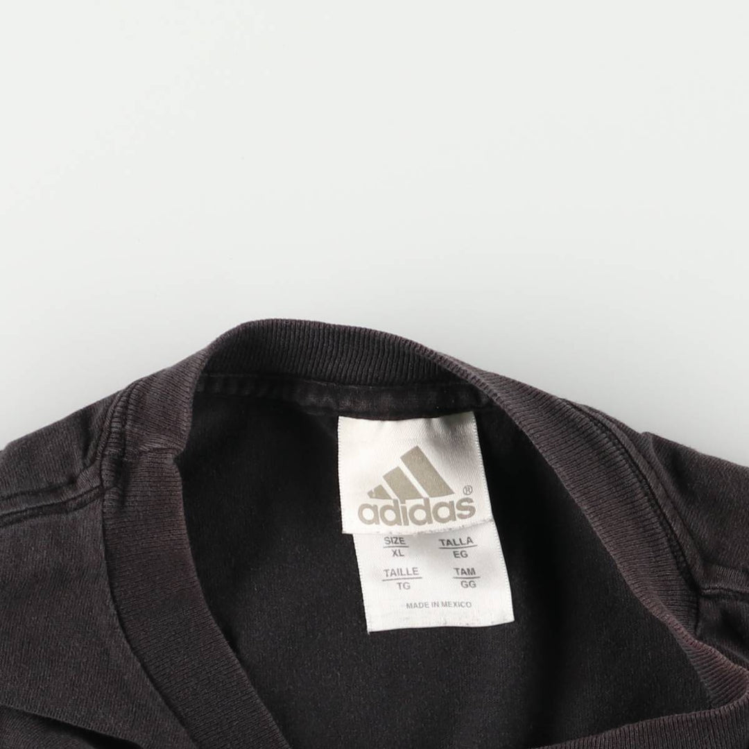 00'S Adidas logo print T-shirt, men's XL size cotton black type Vintage Second Hand
