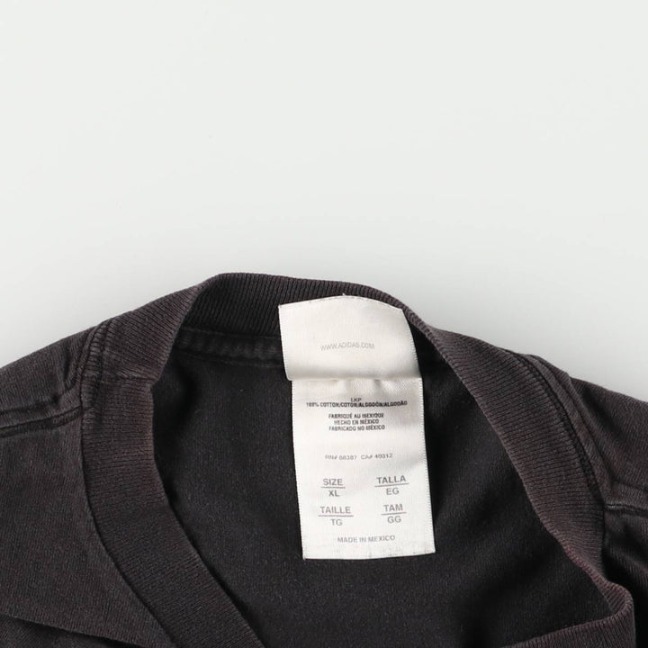 00'S Adidas logo print T-shirt, men's XL size cotton black type Vintage Second Hand