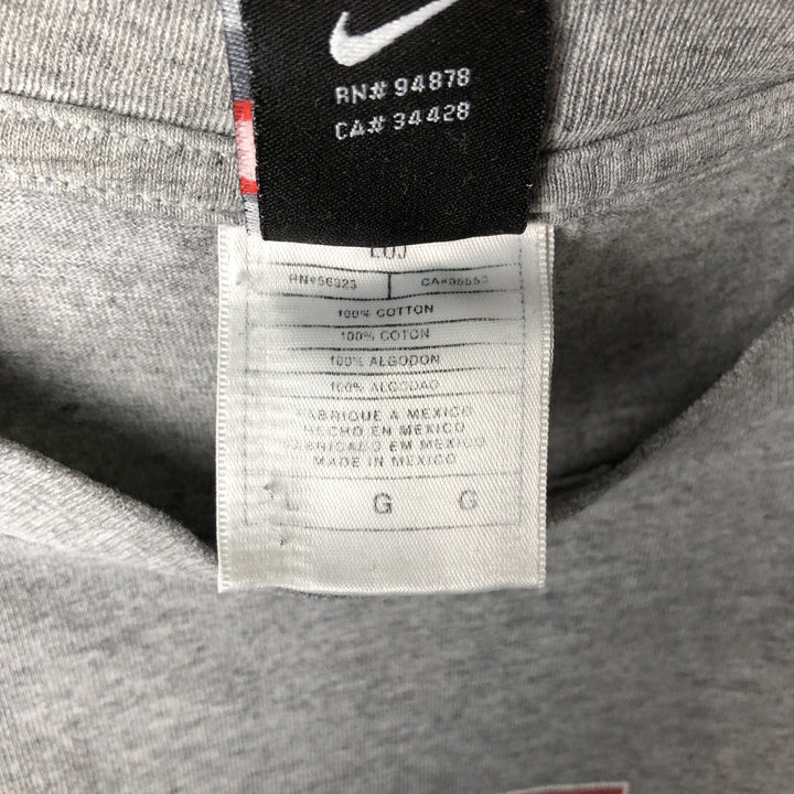 2000'S Nike Team Cut-Off Print T-Shirt, Men's Size L cotton gray type Vintage Second Hand