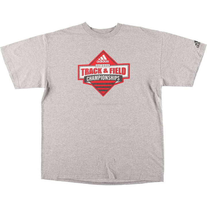 00'S Adidas logo print T-shirt, men's size L cotton gray type Vintage Second Hand