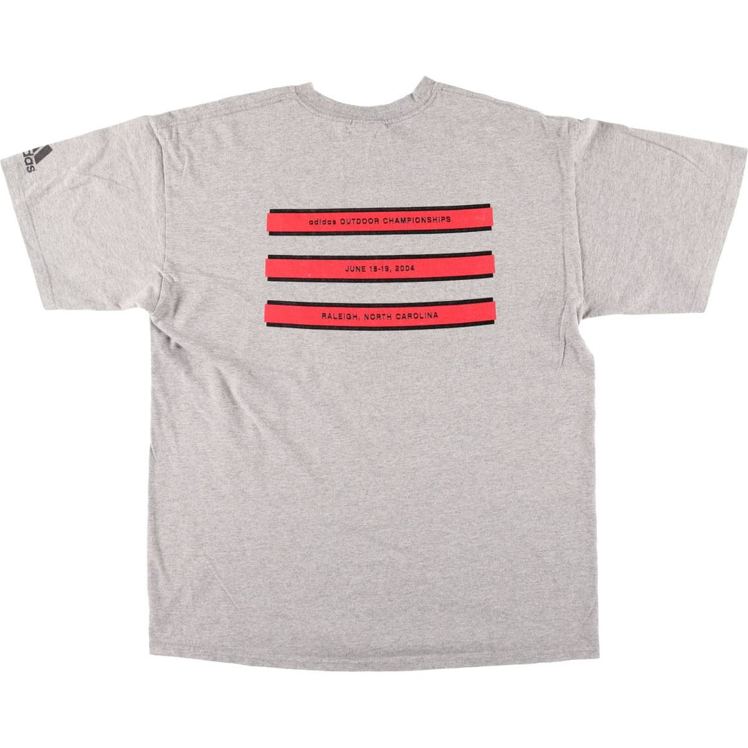 00'S Adidas logo print T-shirt, men's size L cotton gray type Vintage Second Hand