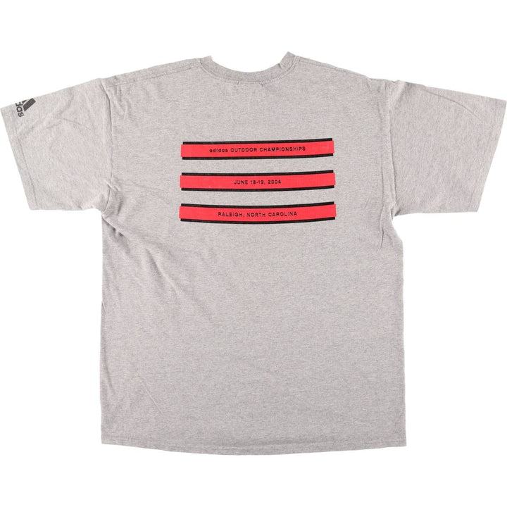 00'S Adidas logo print T-shirt, men's size L cotton gray type Vintage Second Hand