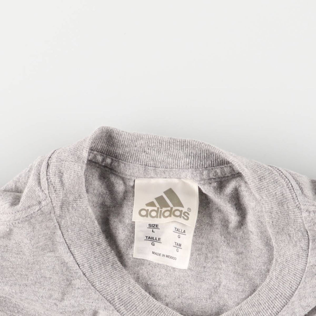 00'S Adidas logo print T-shirt, men's size L cotton gray type Vintage Second Hand