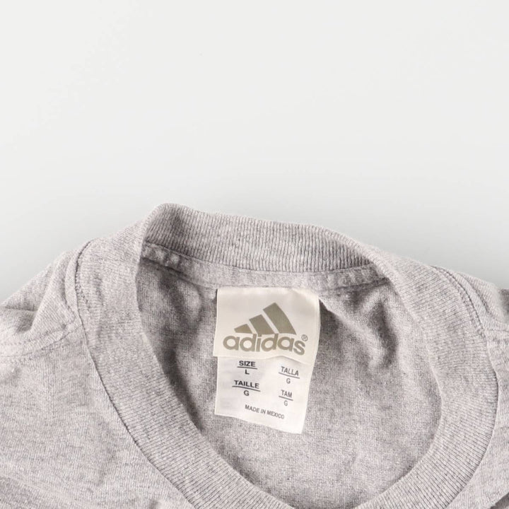 00'S Adidas logo print T-shirt, men's size L cotton gray type Vintage Second Hand