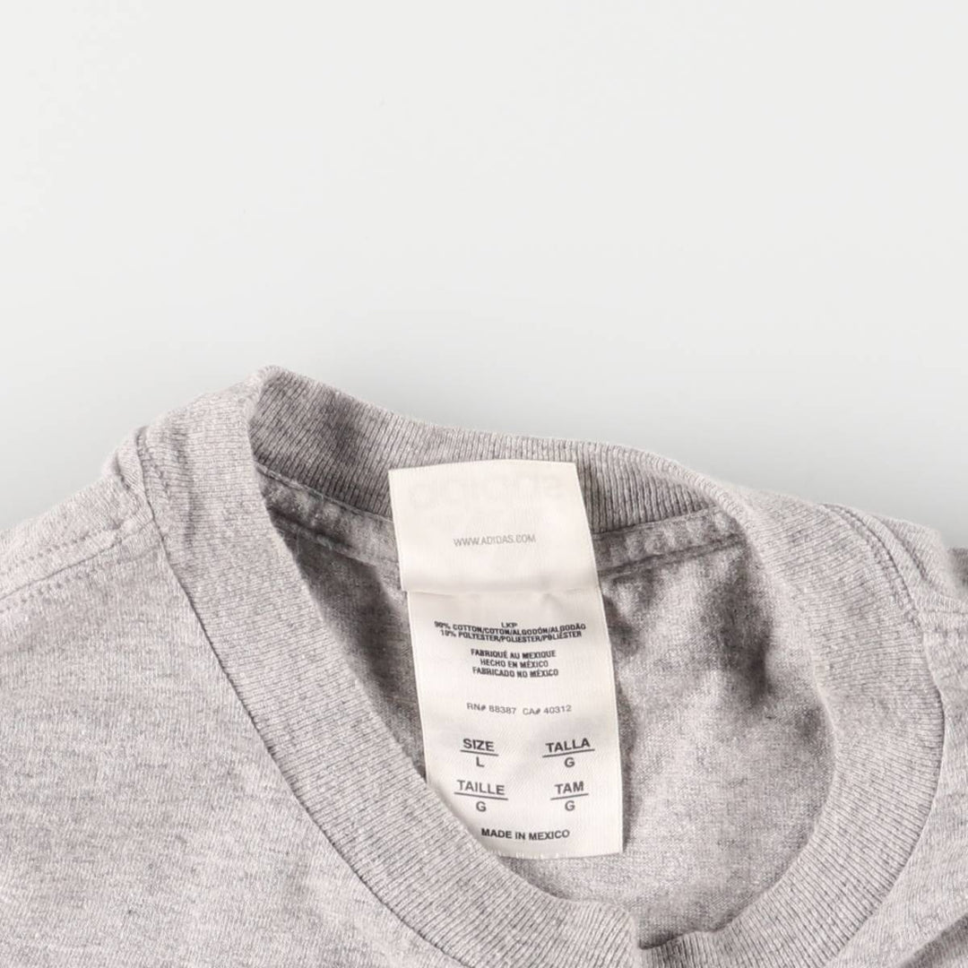 00'S Adidas logo print T-shirt, men's size L cotton gray type Vintage Second Hand