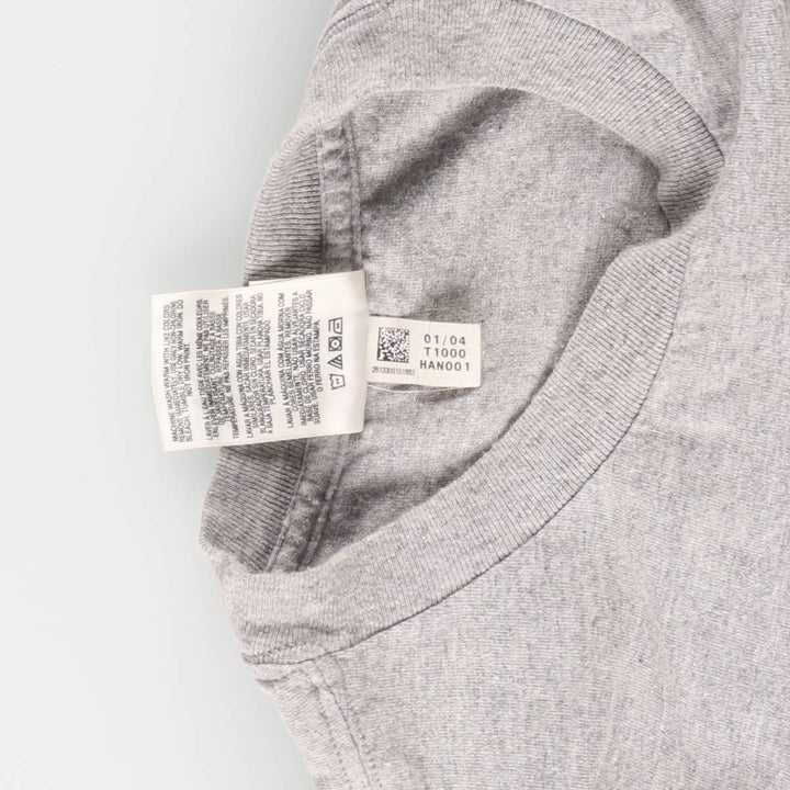00'S Adidas logo print T-shirt, men's size L cotton gray type Vintage Second Hand