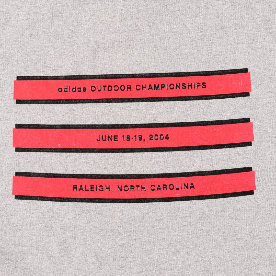 00'S Adidas logo print T-shirt, men's size L cotton gray type Vintage Second Hand