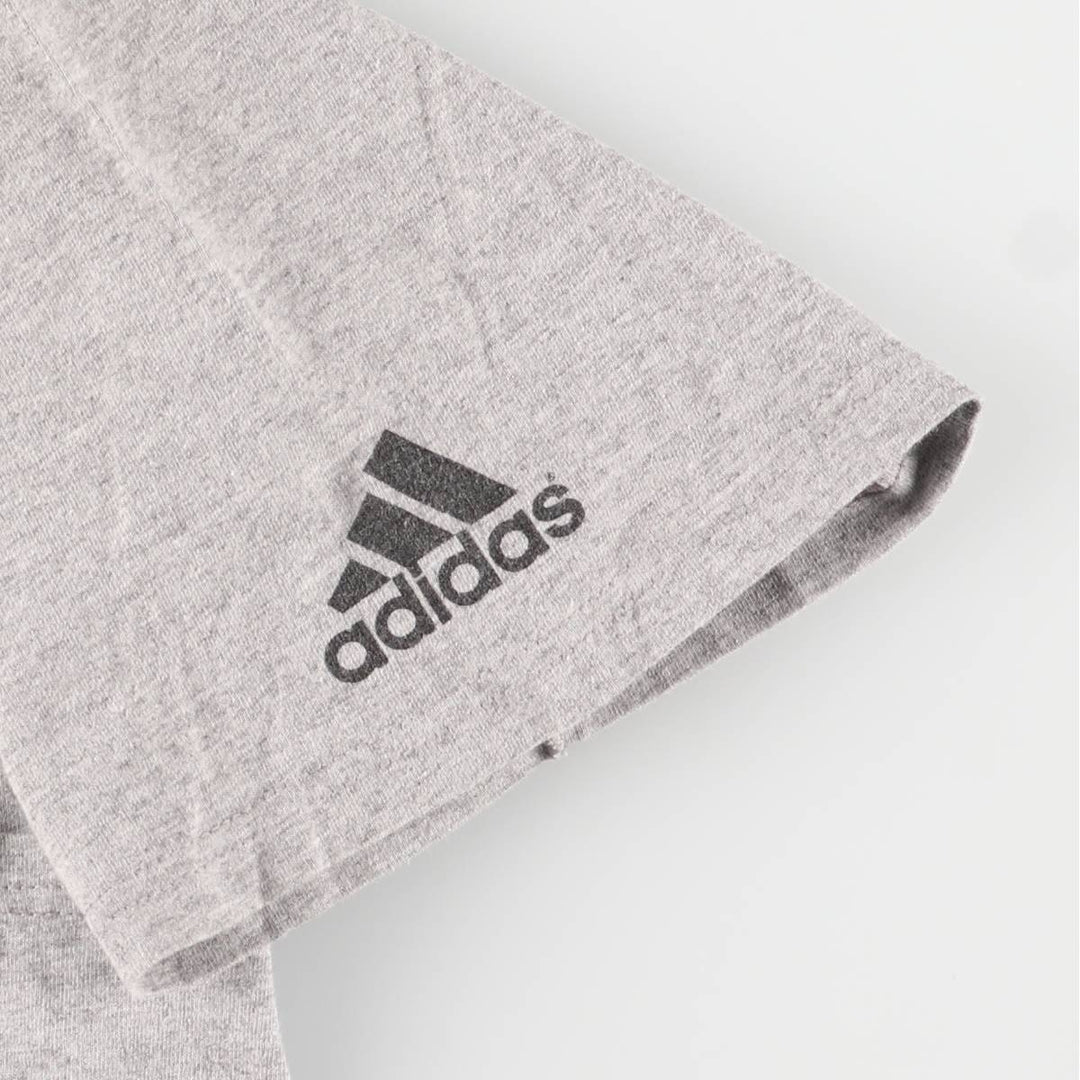 00'S Adidas logo print T-shirt, men's size L cotton gray type Vintage Second Hand