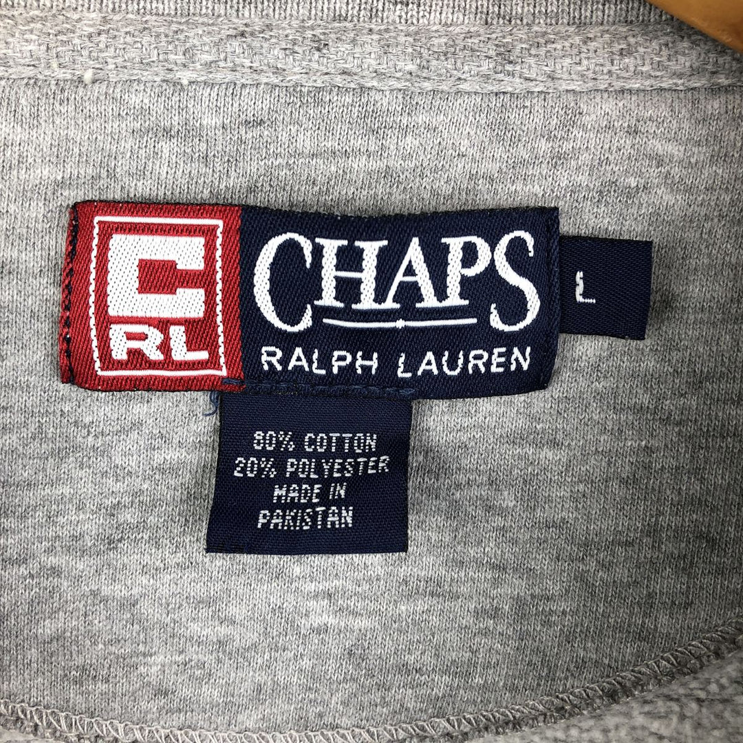 Ralph Lauren CHAPS logo sweatshirt, men's size L cotton gray type Vintage Second Hand