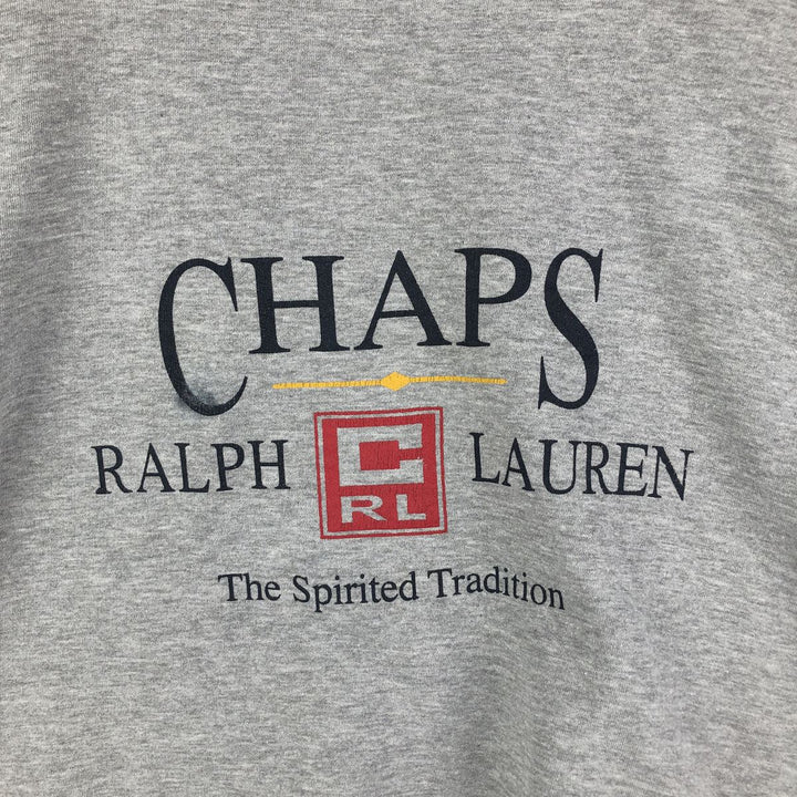 Ralph Lauren CHAPS logo sweatshirt, men's size L cotton gray type Vintage Second Hand