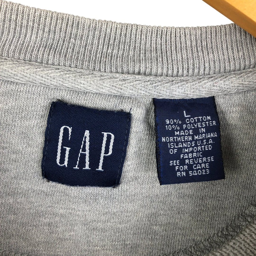 90'S GAP Old Gap Logo Sweatshirt Trainer Men's L Size Vintage cotton gray type Vintage Second Hand