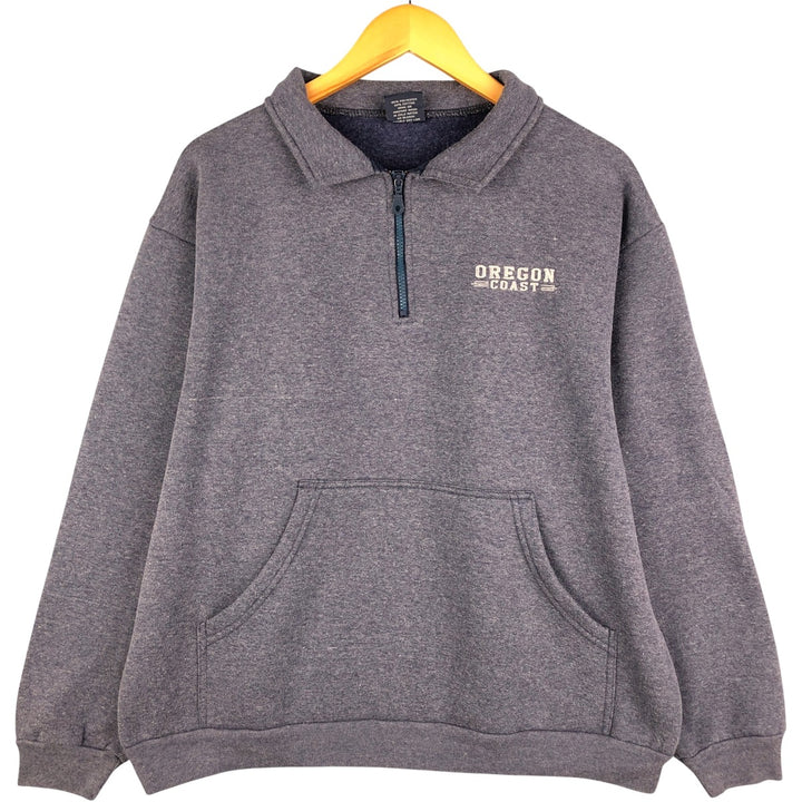Vintage 90'S TIPSY Half-Zip Sweatshirt, Made in USA, Men's XL polyester gray type Vintage Second Hand